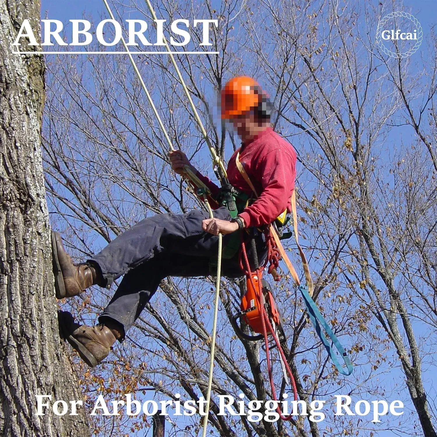 Climbing Rope Yellow Bull Rope 3/4 in x 100 Ft Polyester Braided Arborist Rope 48 Strands Climbing Rope for Adults for Tree Pulling,Nautical Rigging Rope Rope Swing for Tree