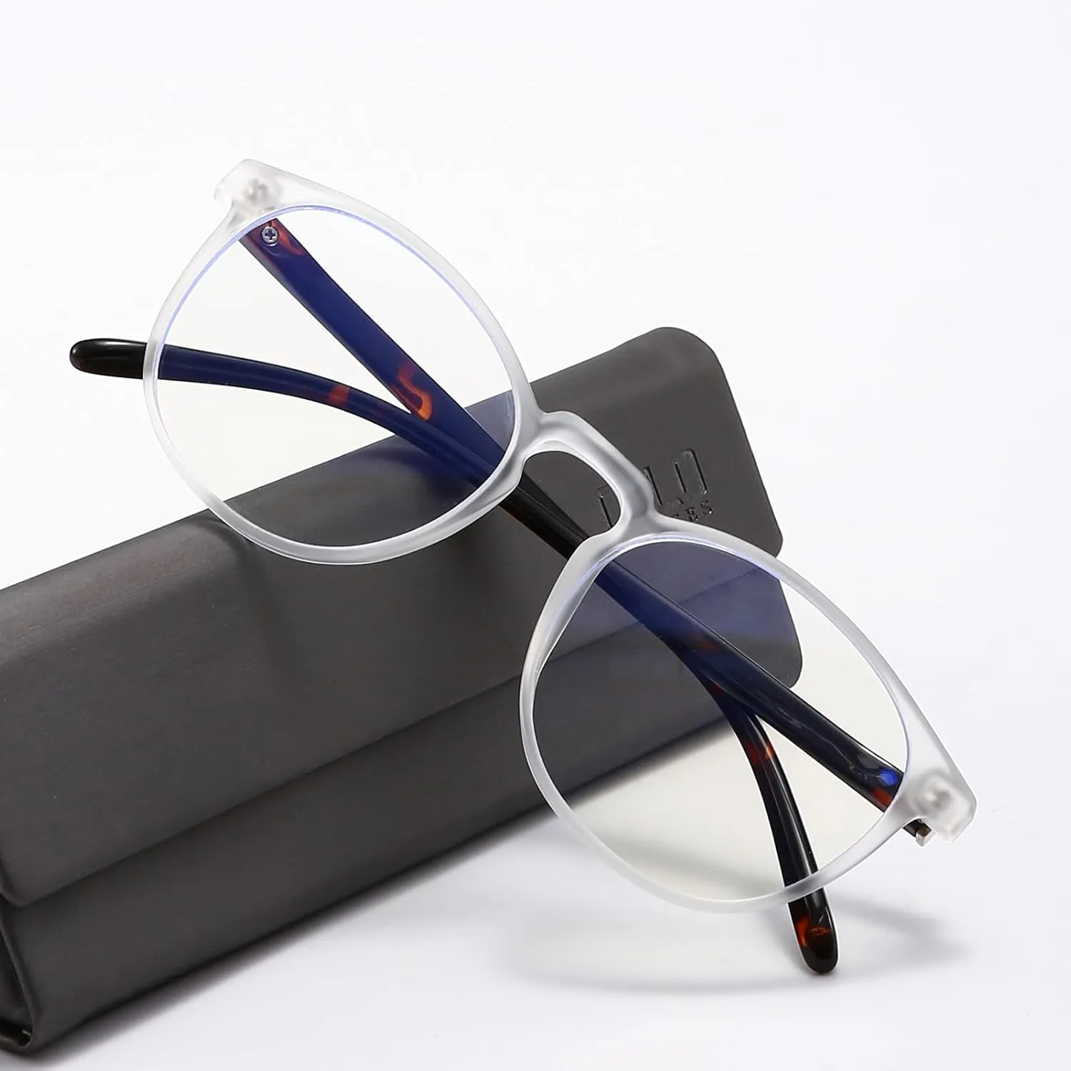CNLO Blue Light Blocking Glasses,Computer Gaming Glasses,TV Glasses， for UV Protection, Anti Eyestrain,Lens Lightweight Frame Eyewear,Men/Women(Sand white amber legs)