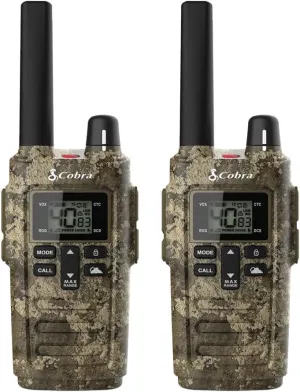 Cobra 32-Mile, Rugged Two-Way Radio, Truetimber Strata, 2 Pack