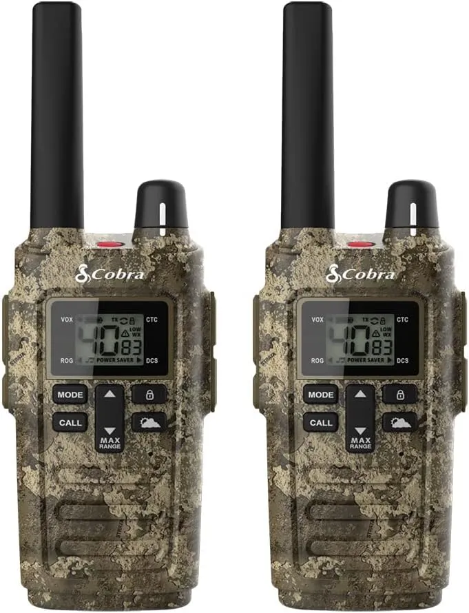 Cobra 32-Mile, Rugged Two-Way Radio, Truetimber Strata, 2 Pack
