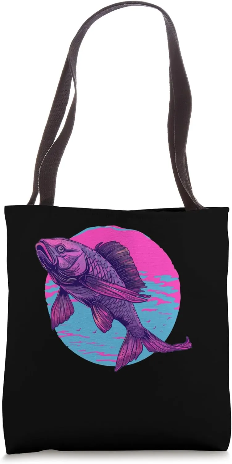 Coelacanth Synthwave Tote Bag