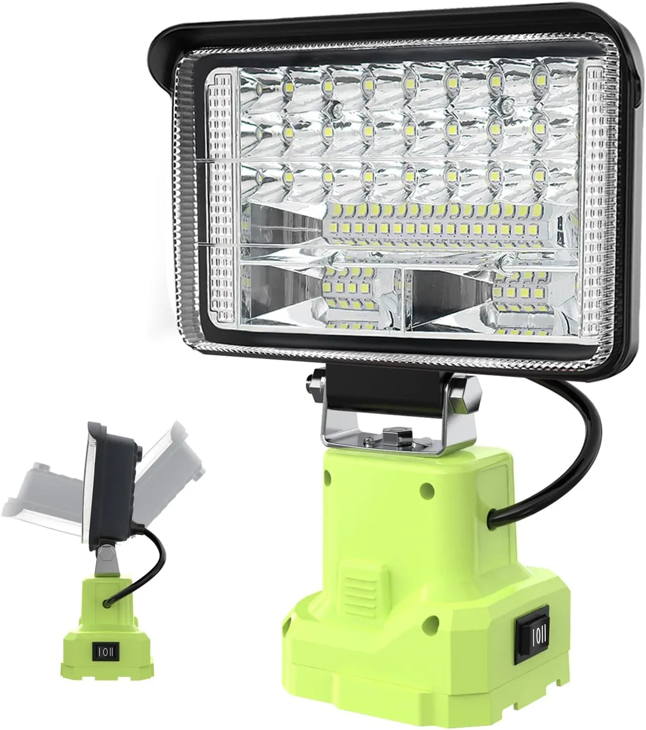 Compatible with Ryobi Light 18V One  Li-ion and Ni-mh Battery, Portable Flashlight LED Work Light 32W 5000LM 18V Cordless Battery Powered Flood Lights for Emergency Garage Shop Camping