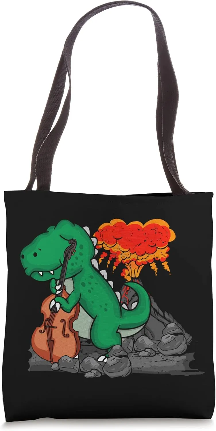 Contrabass Music Lover Dinosaur Musician Double Bass Tote Bag
