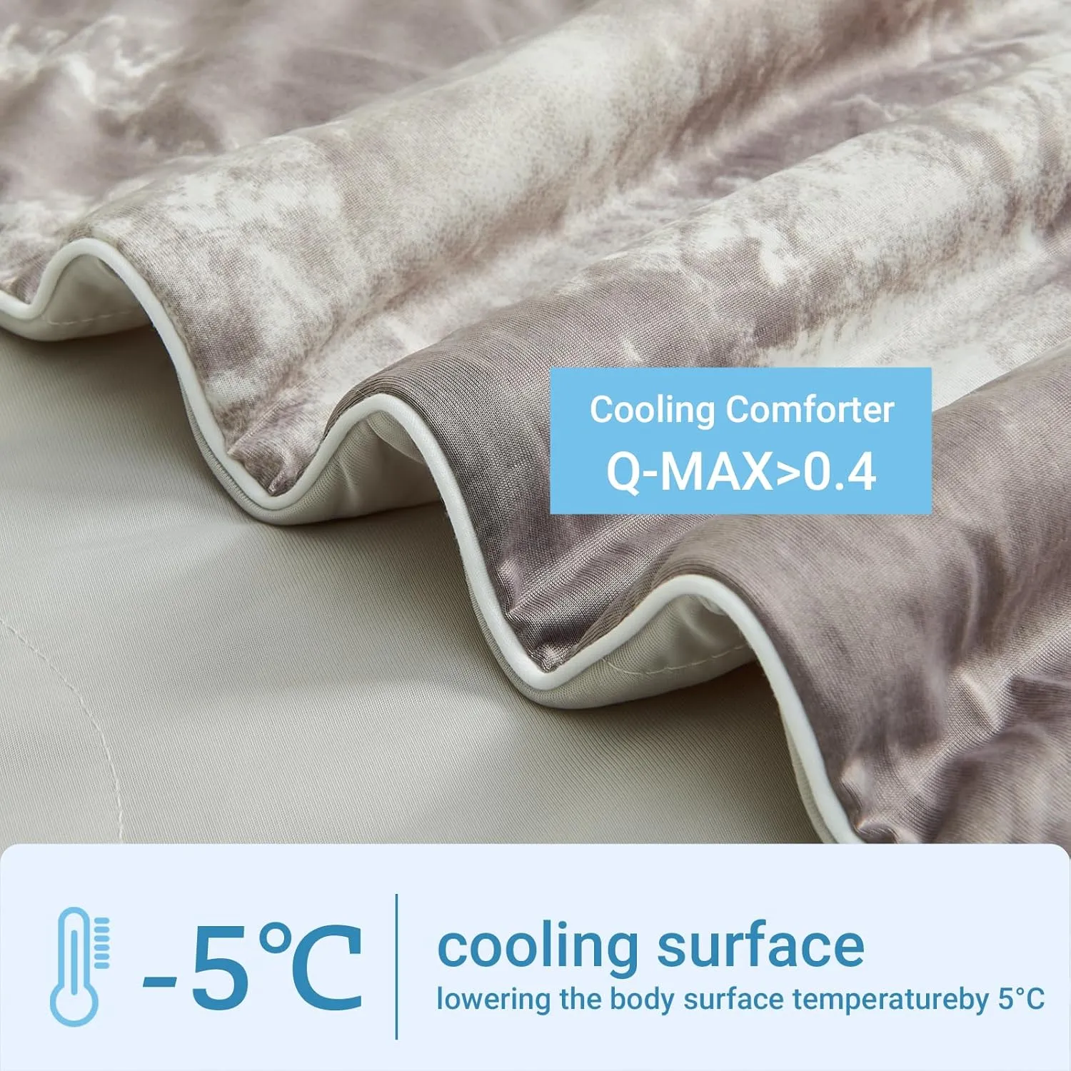 Cooling Comforter Queen Size, Double Sided Cooling Blankets for Hot Sleepers, Soft Breathable Lightweight Summer Cooling Comforter for Night Sweats Absorbs Body HEA