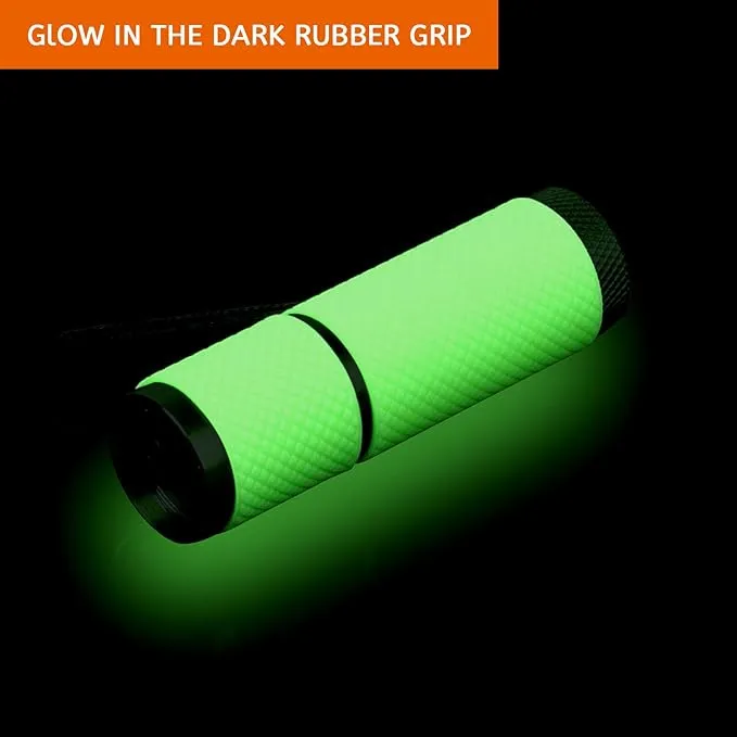 Coolrunner LED Flashlight, Small Glow Flashlights with 9 LED Lights, Portable Light Nail Dryer for Nail Gel, Flashlight Mini Powerful Pet Urine Detector for Dog/Cat, Resin Curing (Green)