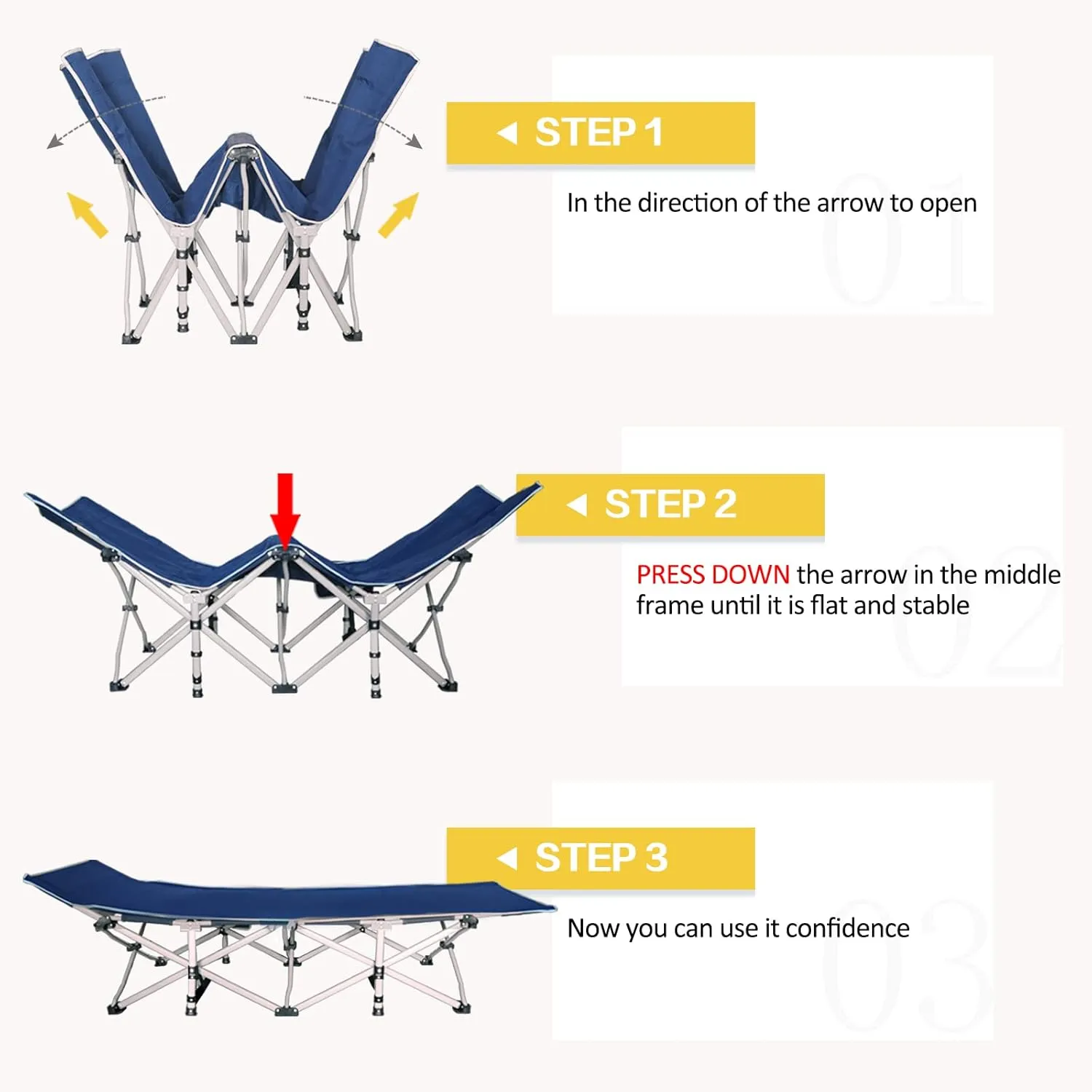 Cot, Camping Cot with Comfortable Thick Pad Cots for Sleeping Heavy Duty Camping Bed Folding Cot Double Layer Oxford with Carry Bag for Home Nap Outdoor Travel