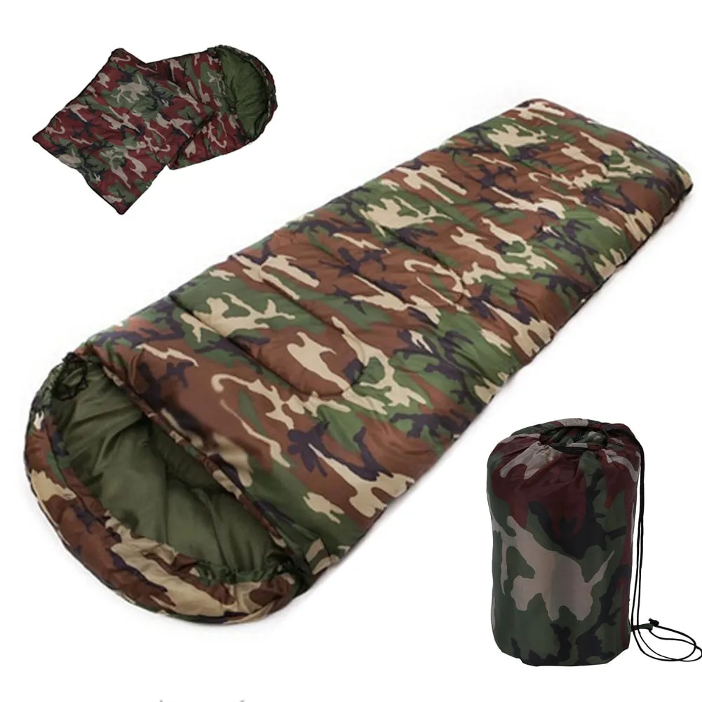 Cotton Camping sleeping bag,15~5degree, envelope style, army or Military or camouflage