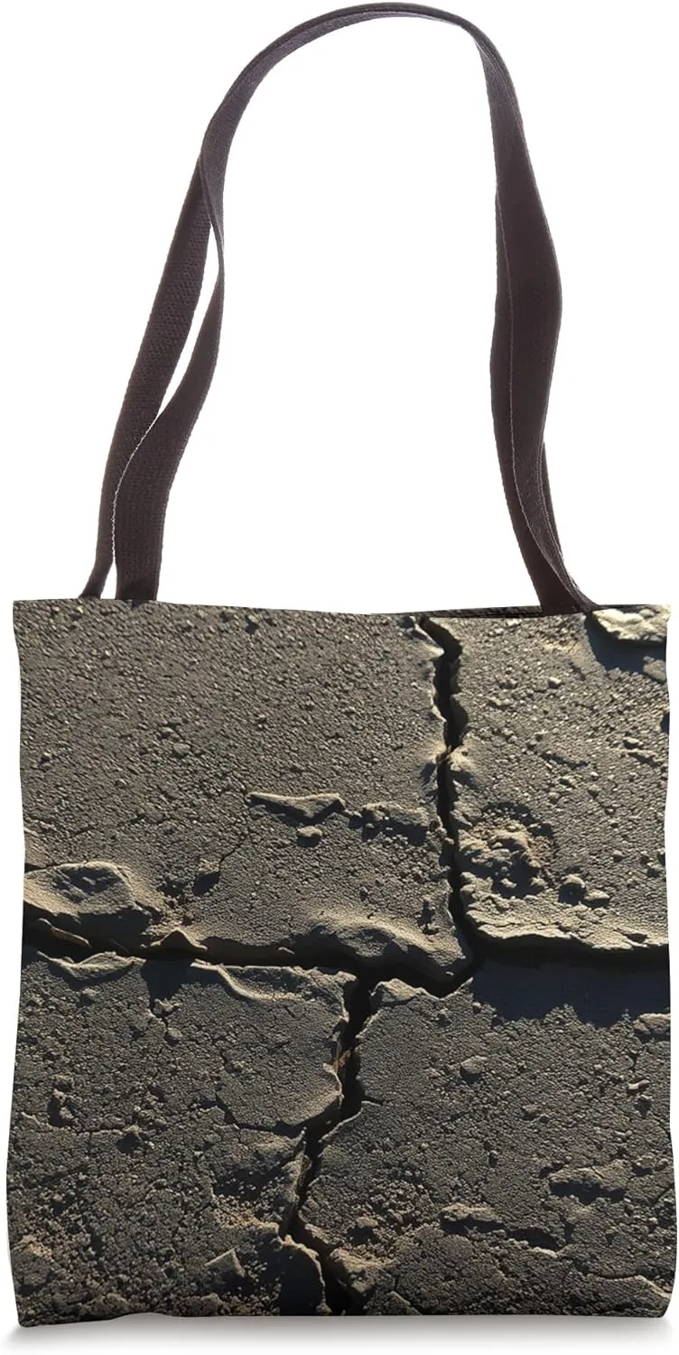 Cracked Terrain Design Tote Bag