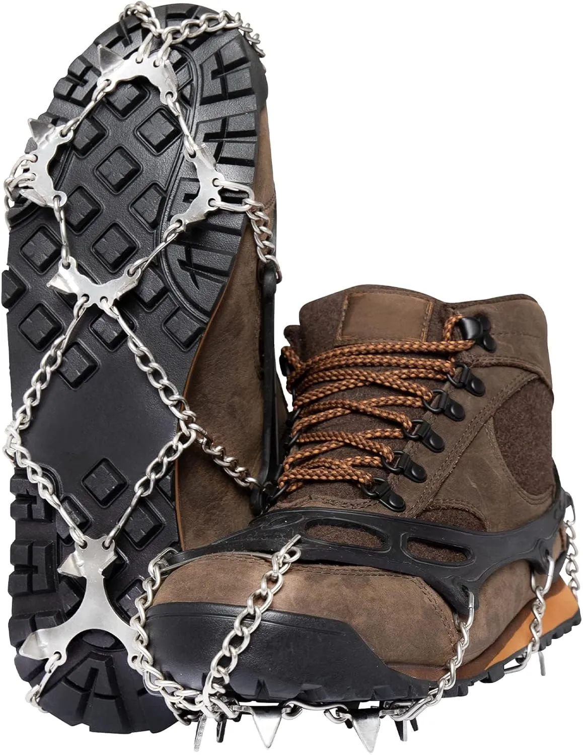 Crampons Ice Cleats for Hiking Spikes By Yatta Life - Professional Winter Boots with 12 Stainless Steel Spikes for Shoes & Boots - Outdoor Camping, Running, Mountaineering Ice & Snow Grips Accessories