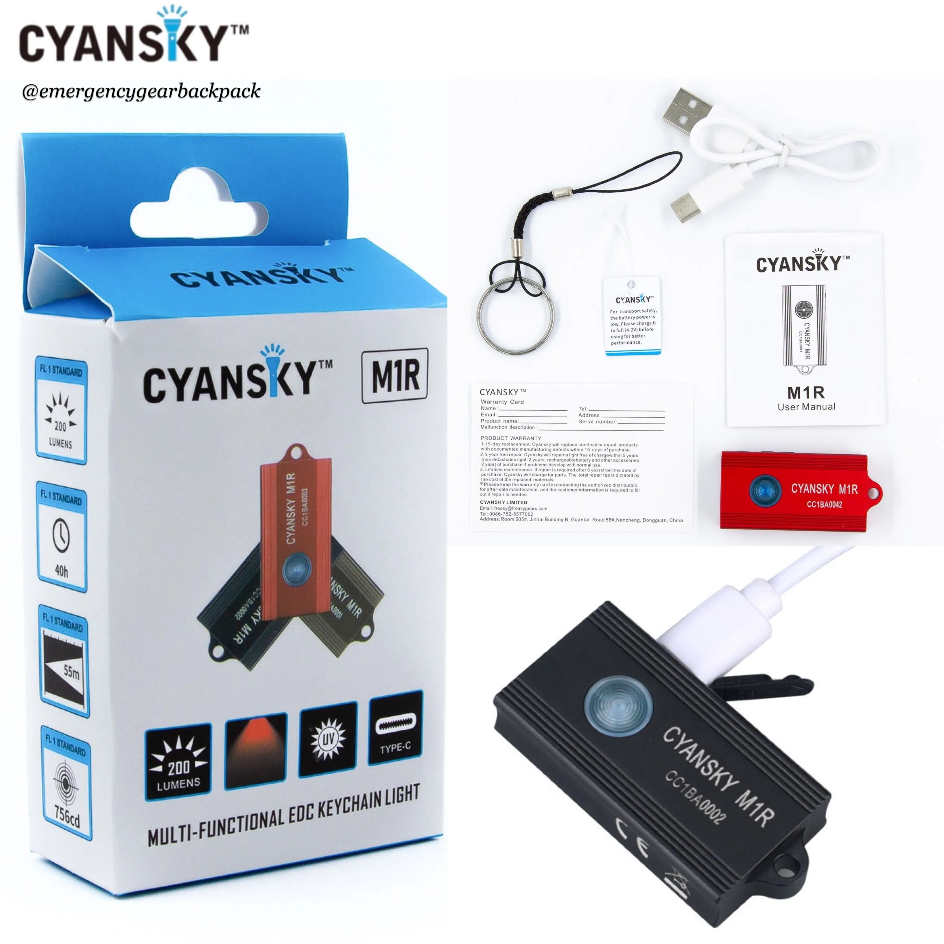 Cyansky M1R Multifunctional Keychain Light