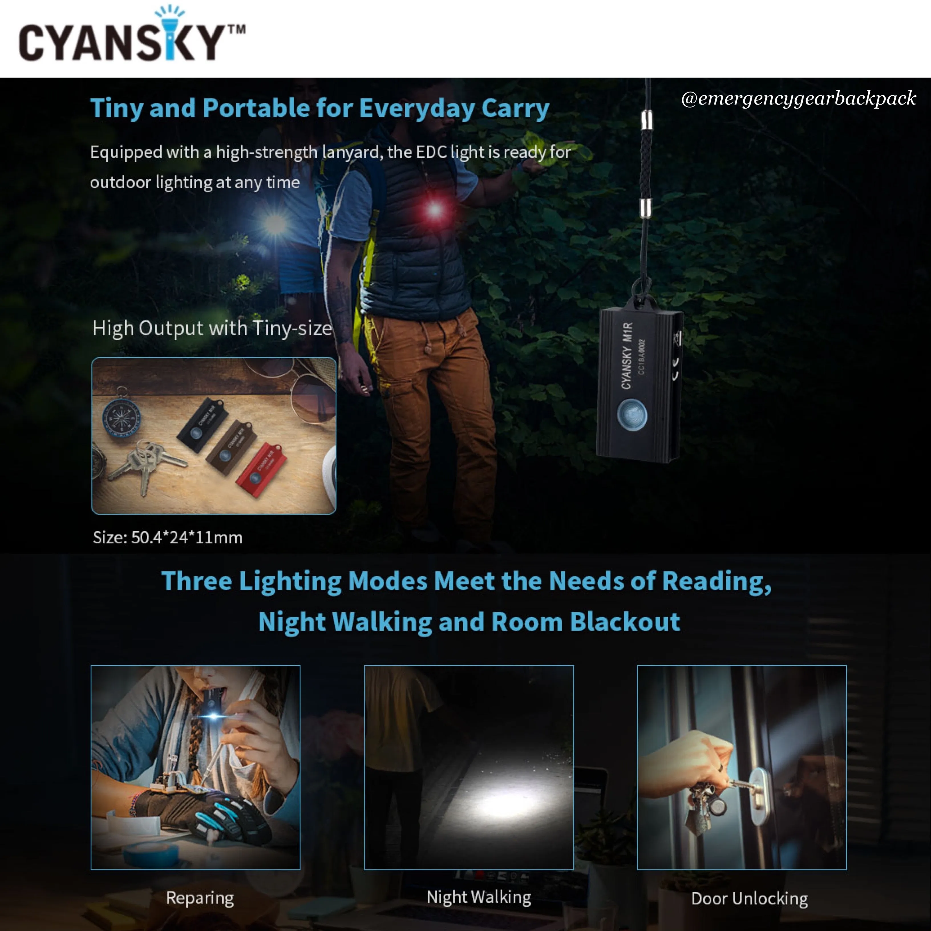 Cyansky M1R Multifunctional Keychain Light