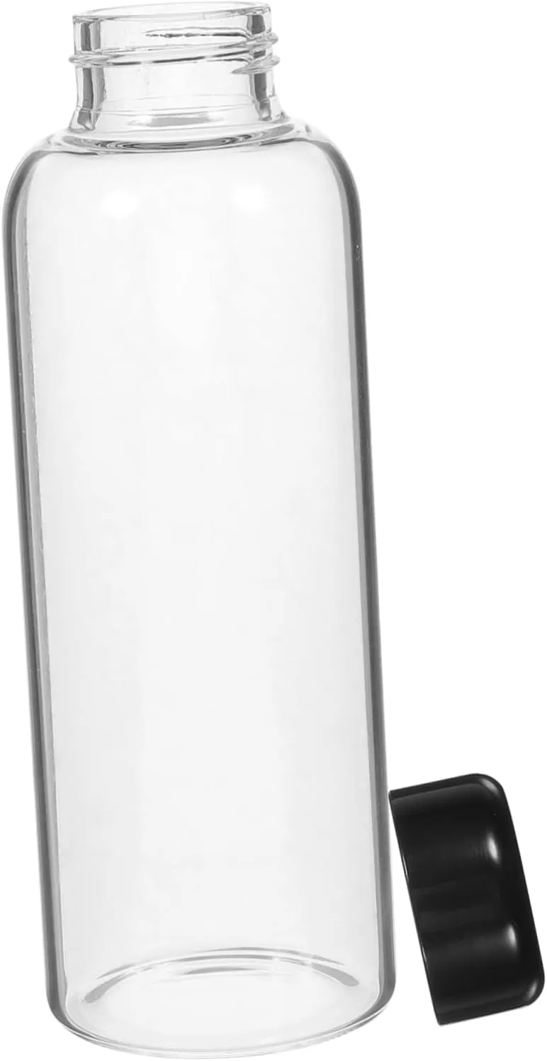 DECHOUS Outdoor Portable Glass Water Bottle High Borosilicate Glass Cup Lid for Hiking Camping and Daily Use Easy to Clean