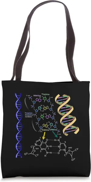 DNA Double Helix Chemical Formula Molecules Science Lovers Tote Bag