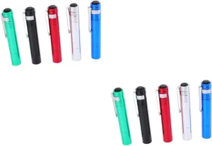 DOITOOL 10 Pcs Handheld Flashlights Pen Flashlight Pocket Torch Small Flashlight Clip-on Fishing