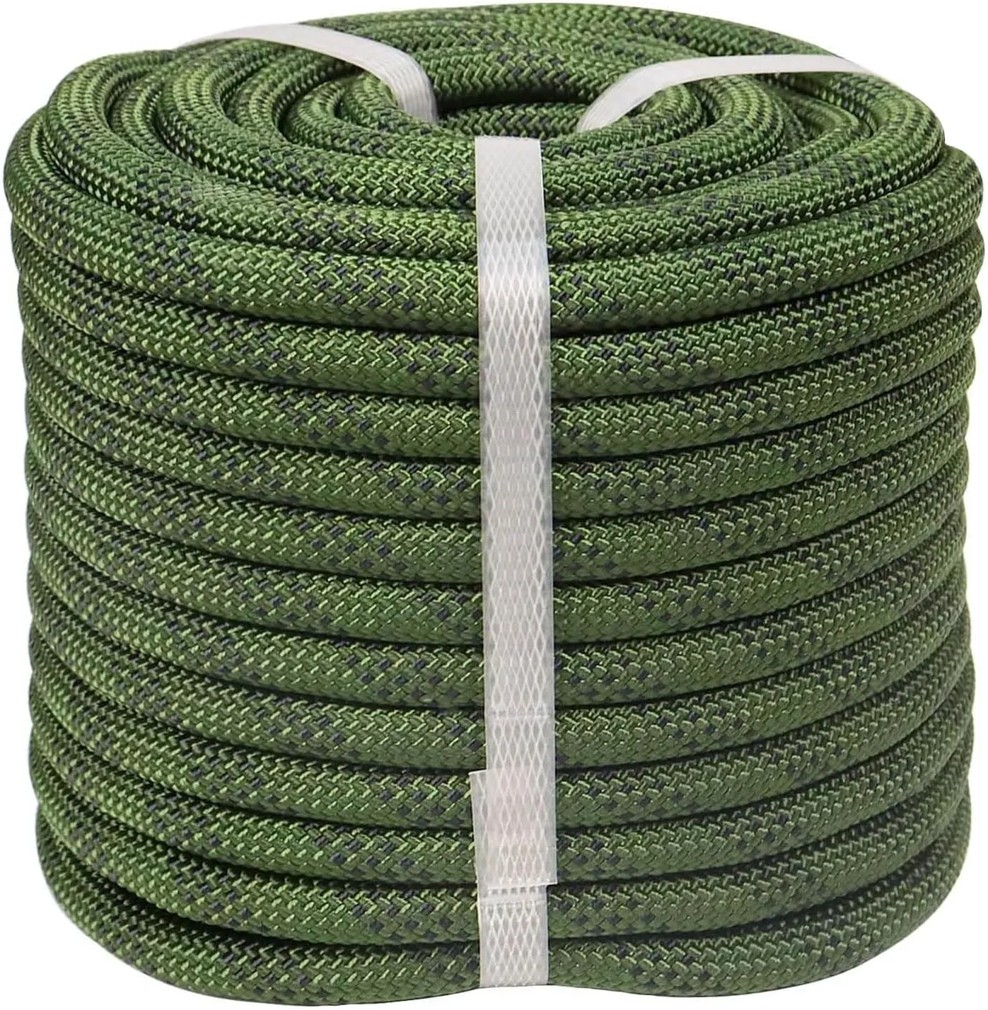 Double Braided Arborist Rigging Rope (1/2 in x 100 ft) Strong Polyester Rope 48 Strands for Tree Work Pulling Swing Sailing, ArmyGreen/Black