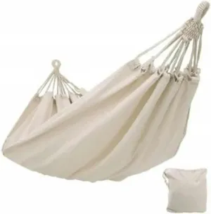 Double Hammock Outdoor Rollover Prevention Camping Canvas Hanging Swing Bed for Patio Travel Hiking-Default