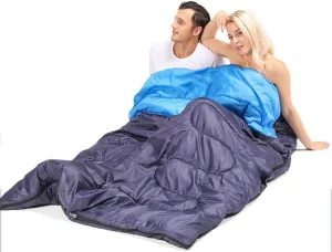 Double Sleeping Bag Adult Outdoor Travel Autumn and Winter Seasons Warm Indoor Camping Widened Thick Cotton Sleeping Bag (Color : Navy Blue Size : 3.0kg)
