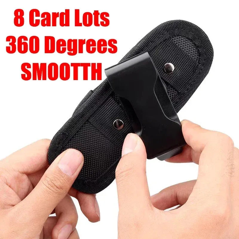 Durable Nylon Flashlight Pouch with 360° Rotary Belt Clip