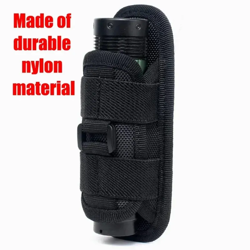 Durable Nylon Flashlight Pouch with 360° Rotary Belt Clip