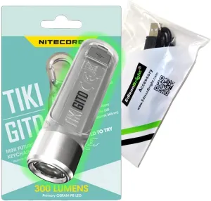 EdisonBright Nitecore Tiki GITD 300 Lumen Micro USB Rechargeable Glow in The Dark Keychain Flashlight Brand USB Charging Cable