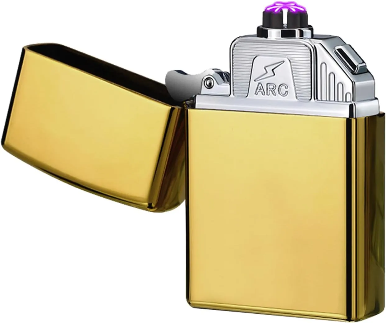 Electric Lighter Six Arc Plasma Lighter Rechargeable USB Lighter Cool Lighter Windproof Flameless Lighter with High Power Battery Electronic Lighter for Candle, Camping(Gold), JL220