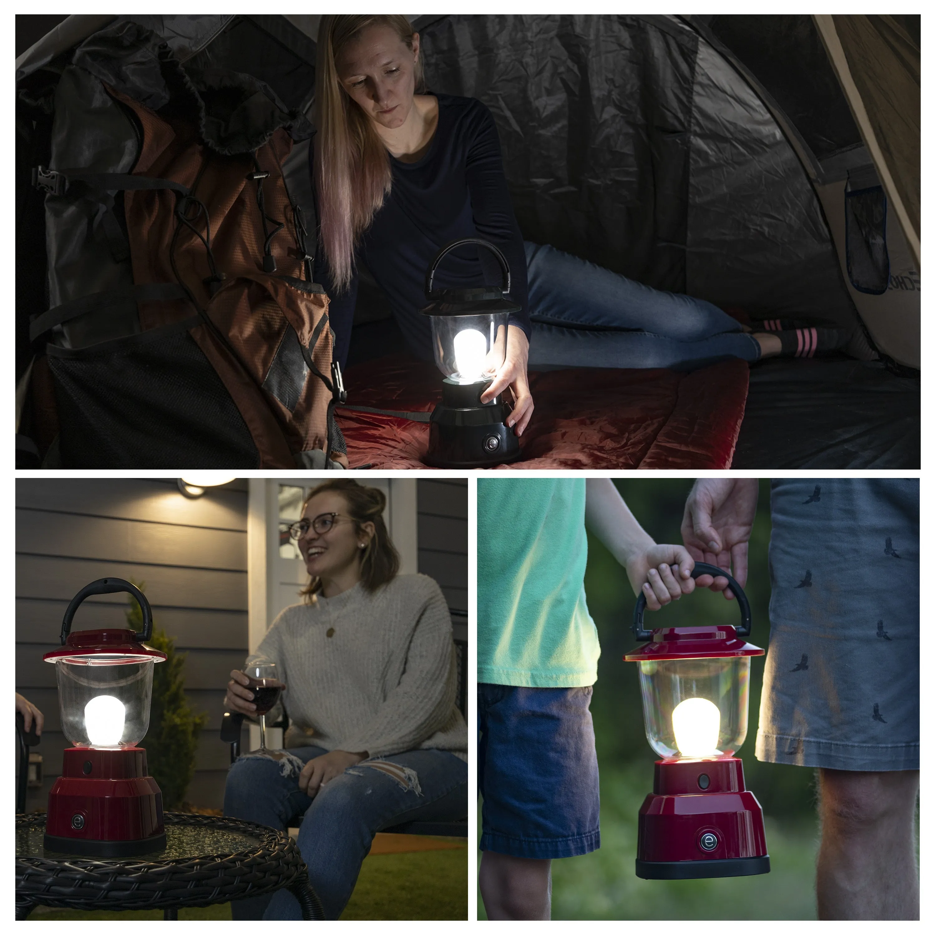 Enbrighten LED 6D USB Charging Lantern, Red