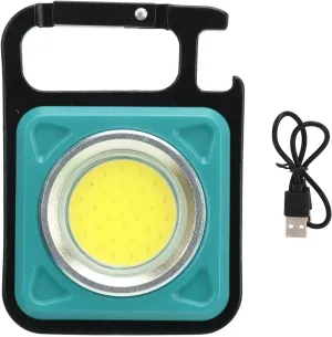 EVTSCAN Mini Keychain LED Lamp 30 COB Rechargeable Flashlight Portable Emergency Work Light 500LM (Blue)
