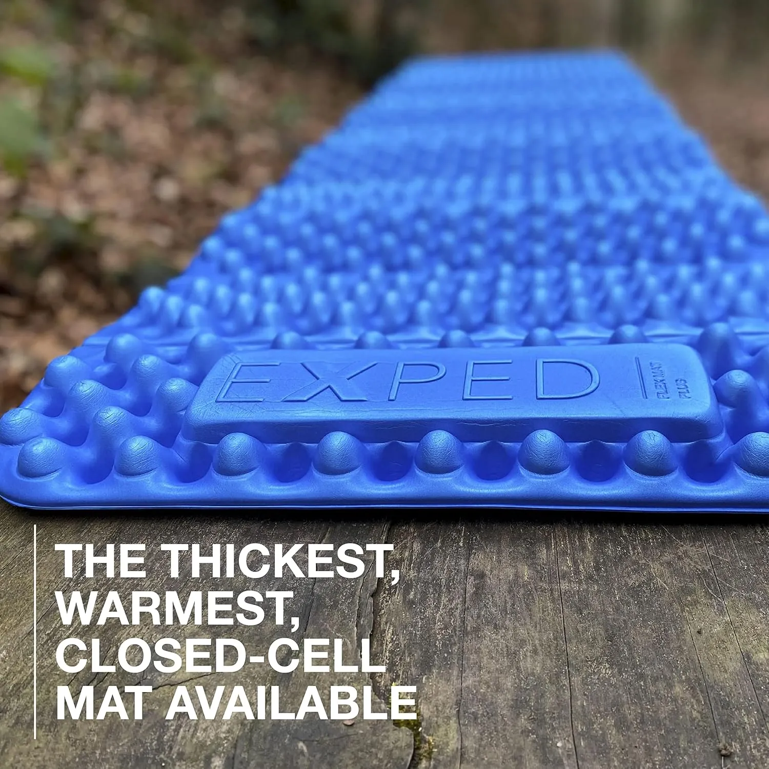Exped FlexMat Plus - Thick, Comfortable, and Highly Versatile Closed-Cell Foam Mat, Blue, Long Wide