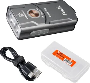 Fenix E03R v2.0 Keychain Flashlight, Grey, 500 Lumen Bright USB-C Rechargeable EDC with Red LED and Organizer (Grey)