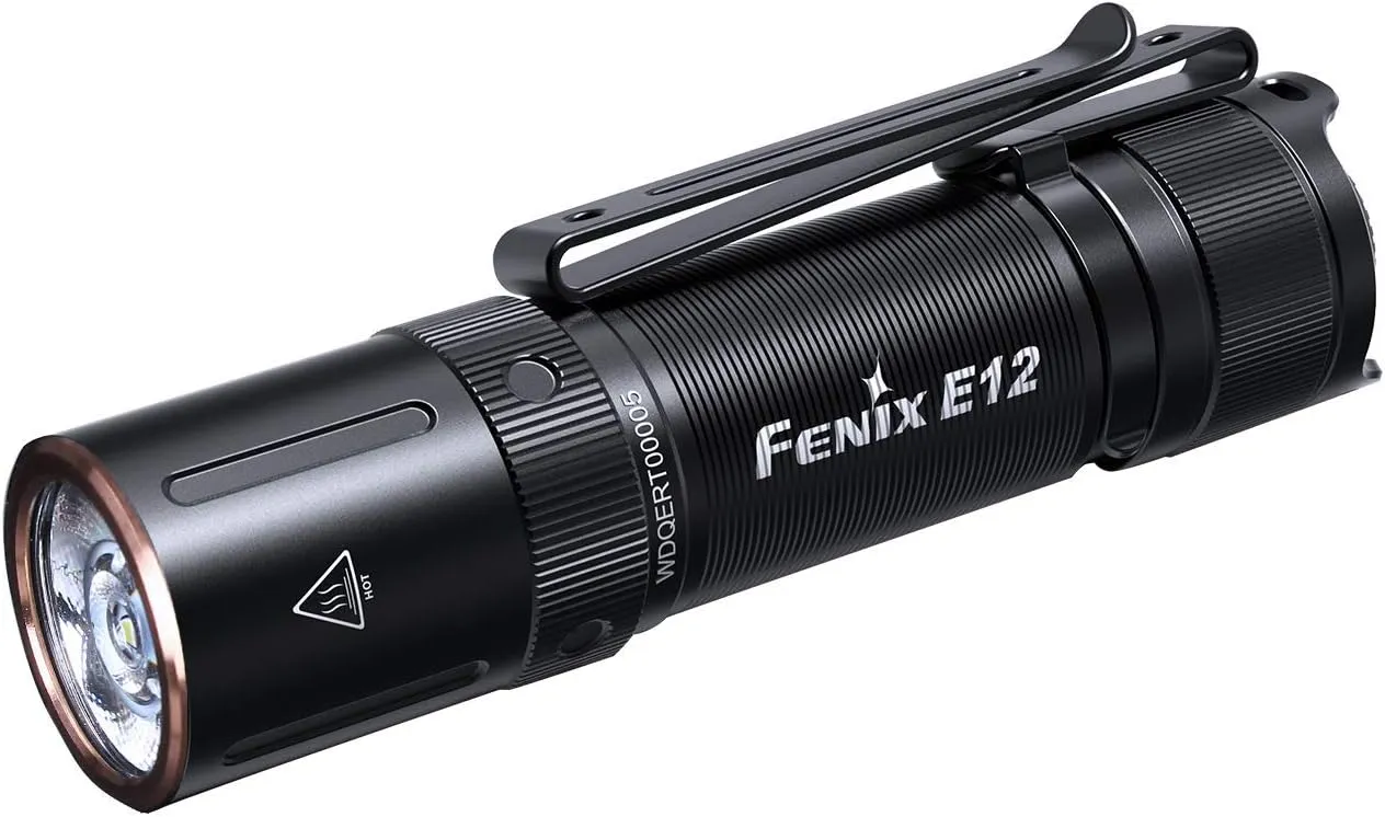 Fenix Flashlight E12-V2.0 160 Lumens. 3 Brightness Levels. Size: 77.6 x 19 x 17.6 mm. Weight: 27.3 g (Without Battery), Adults Unisex, Multicolor (Multicolor), One Size