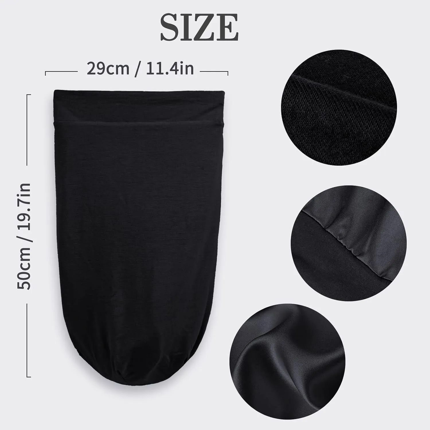 Fittia Long XL Silk Satin Bonnet for Braids, Dreadlocks for Curly Hair Sleeping, Large Silk Sleep Cap for Black Women Men Frizzy Hair