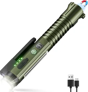 Flashlight Rechargeable, Super Bright 1400 High Lumens Tactical Magnetic Pen Flashlights with Clip, 10Modes Pocket UV Penlight Flashlight, LED Waterproof Small Flash Light for Emergency, Camping, Home
