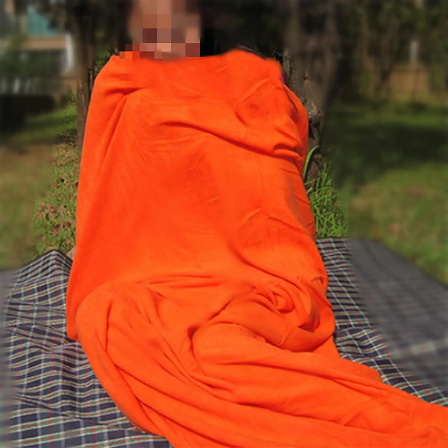 Fleece Sleeping Bag Lined with Travel Sheets Camping Sleeping Bag Ultra Light Zipper Storage Bag Zipper Backpack Travel Blanket Hiking 70.8inch