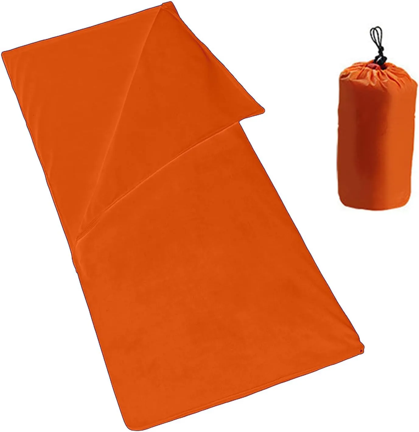 Fleece Sleeping Bag Lined with Travel Sheets Camping Sleeping Bag Ultra Light Zipper Storage Bag Zipper Backpack Travel Blanket Hiking 70.8inch