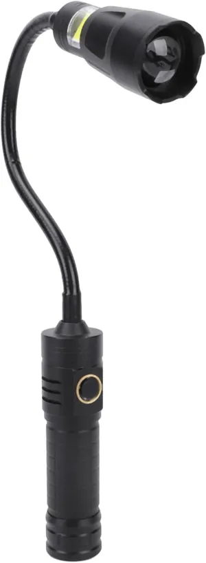 Flexible Flashlight with High Brightness, Zoom Function and COB Side Light, Equipped with Magnetic Base for Car Repair, Reading, Camping