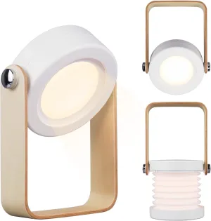 Foldable Table lamp, Cordless Table Lamps,Rechargeable Portable Folding LED Lantern Lamp,Battery Operated Reading Light Table Lamp,Dimmable