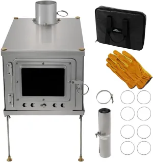 foldable titanium wood-burning stove WintourULtai0.5mmlightweight compact durable portable folding wood burning outdoor camping hiking bushcraft ultralight cooking heatingfirewood stove