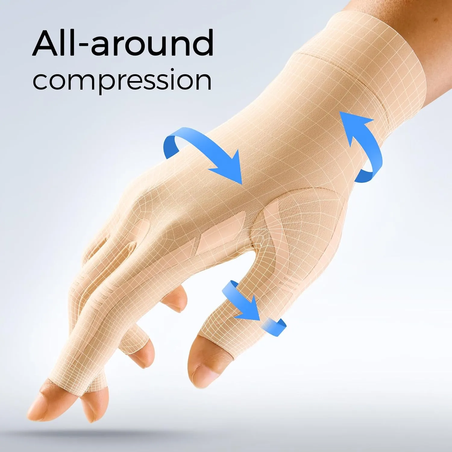 FREETOO Compression Gloves Women Men for Carpal Tunnel, Arthritis Gloves for Women for Pain, Carpal Tunnel Relief Gloves with Grip for Sleeping, Typing, Work, Nerve Pain, Circulation, Edema Skin M