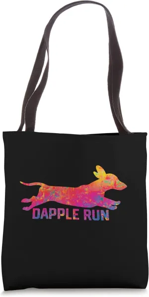funny Dachshund dapple run Tote Bag