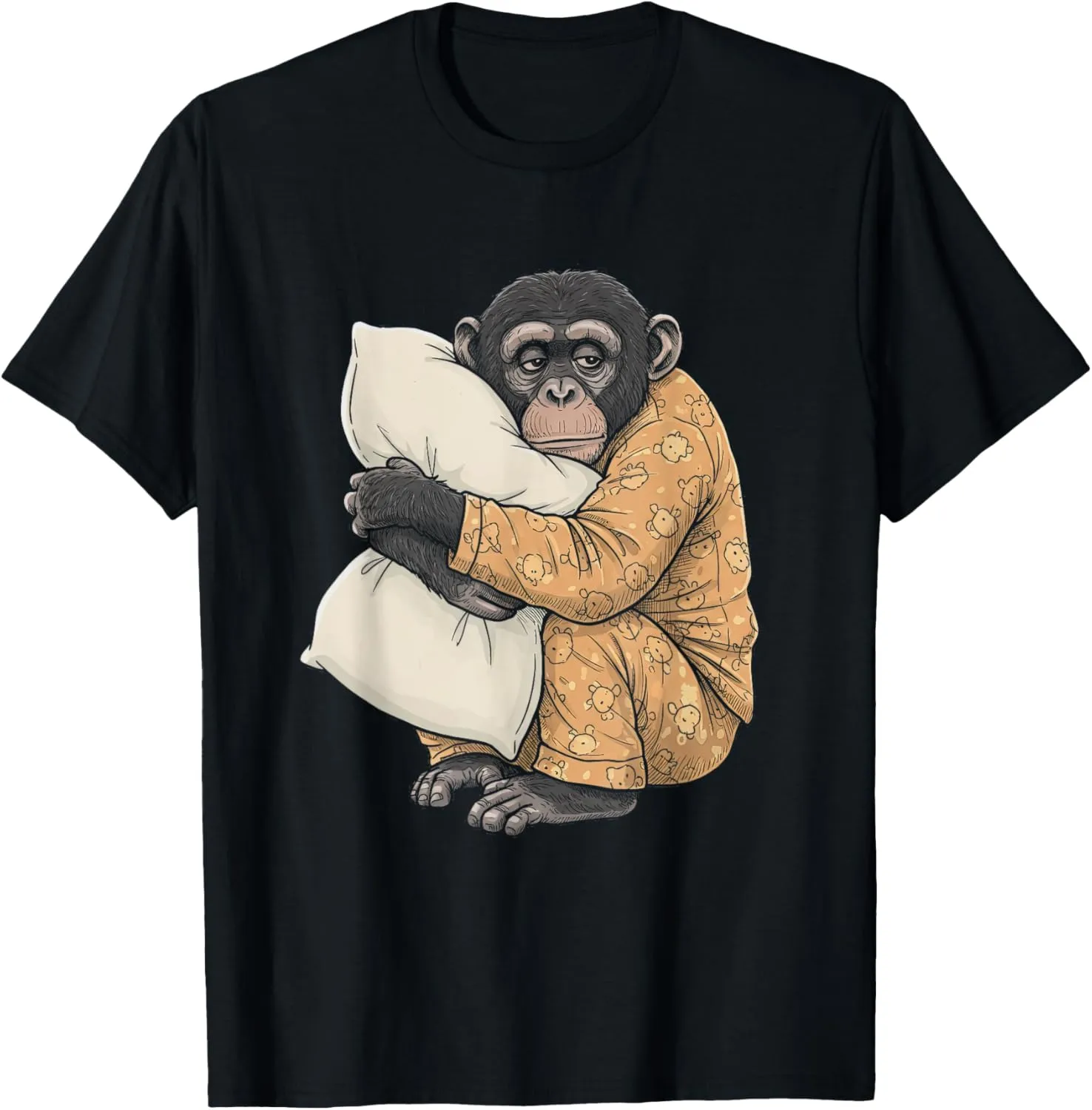 Funny Sleepy Bonobo Monkey Pajama T-Shirt