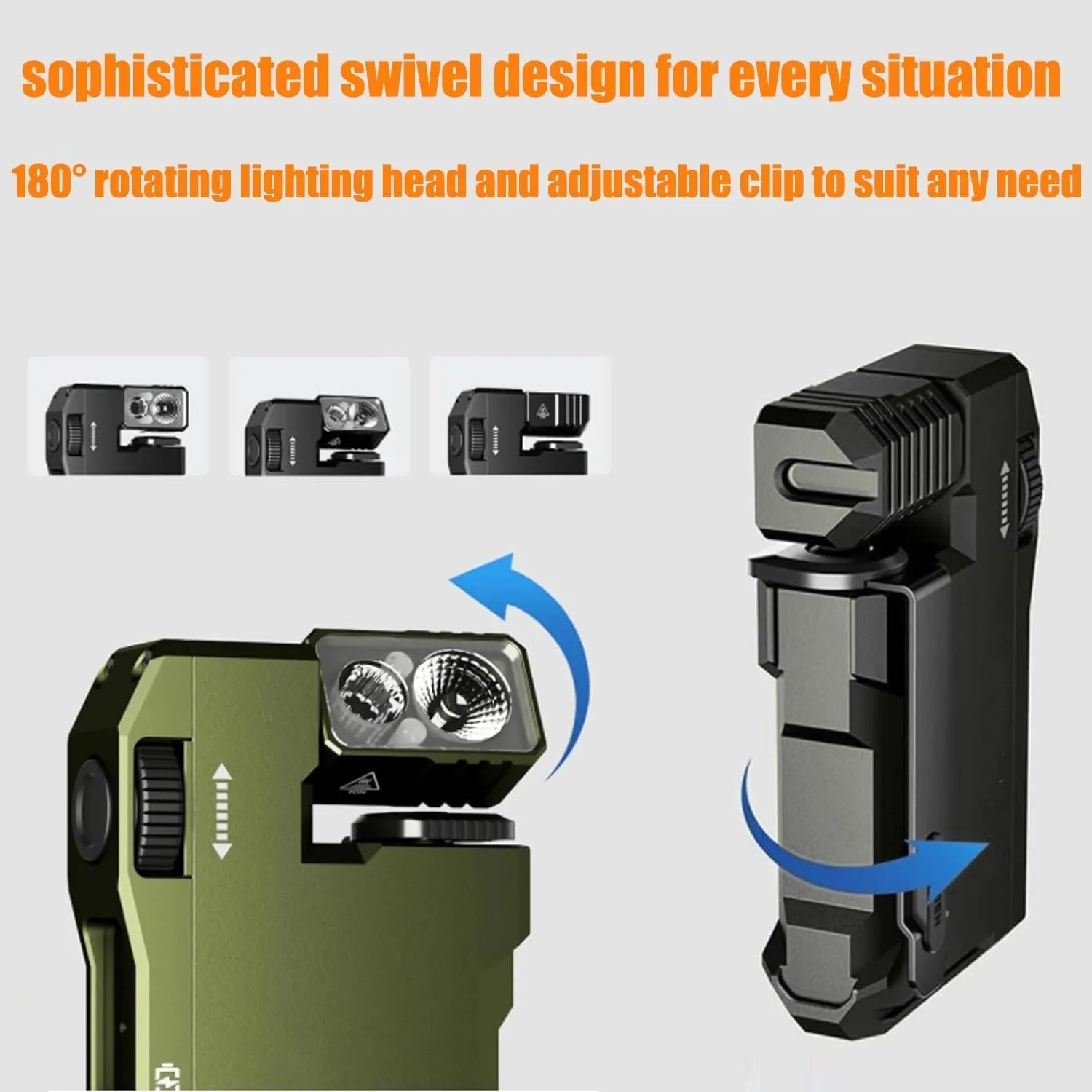 G5 EDC Light 400 Lumens, Priormer Flashlight, Ruben G5 EDC Pocket-Sized Led Light, 400 Lumens Magnetic G5 Rechargeable EDC Mini Flashlight with 180° Rotation & Dual Light (Black)