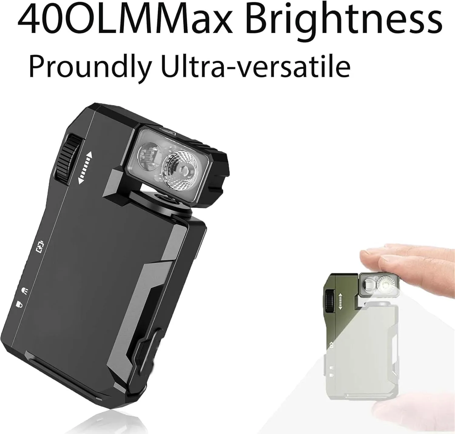 G5 EDC Light 400 Lumens, Priormer Flashlight, Ruben G5 EDC Pocket-Sized Led Light, 400 Lumens Magnetic G5 Rechargeable EDC Mini Flashlight with 180° Rotation & Dual Light (Black)