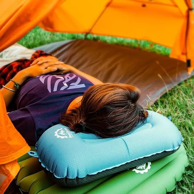 Gear Doctors Camping Pillow, Inflatable Pillow, Camp Pillow, Backpacking Pillow, Inflatable Pillow for Camping, Blow Up Pillow (Orange)