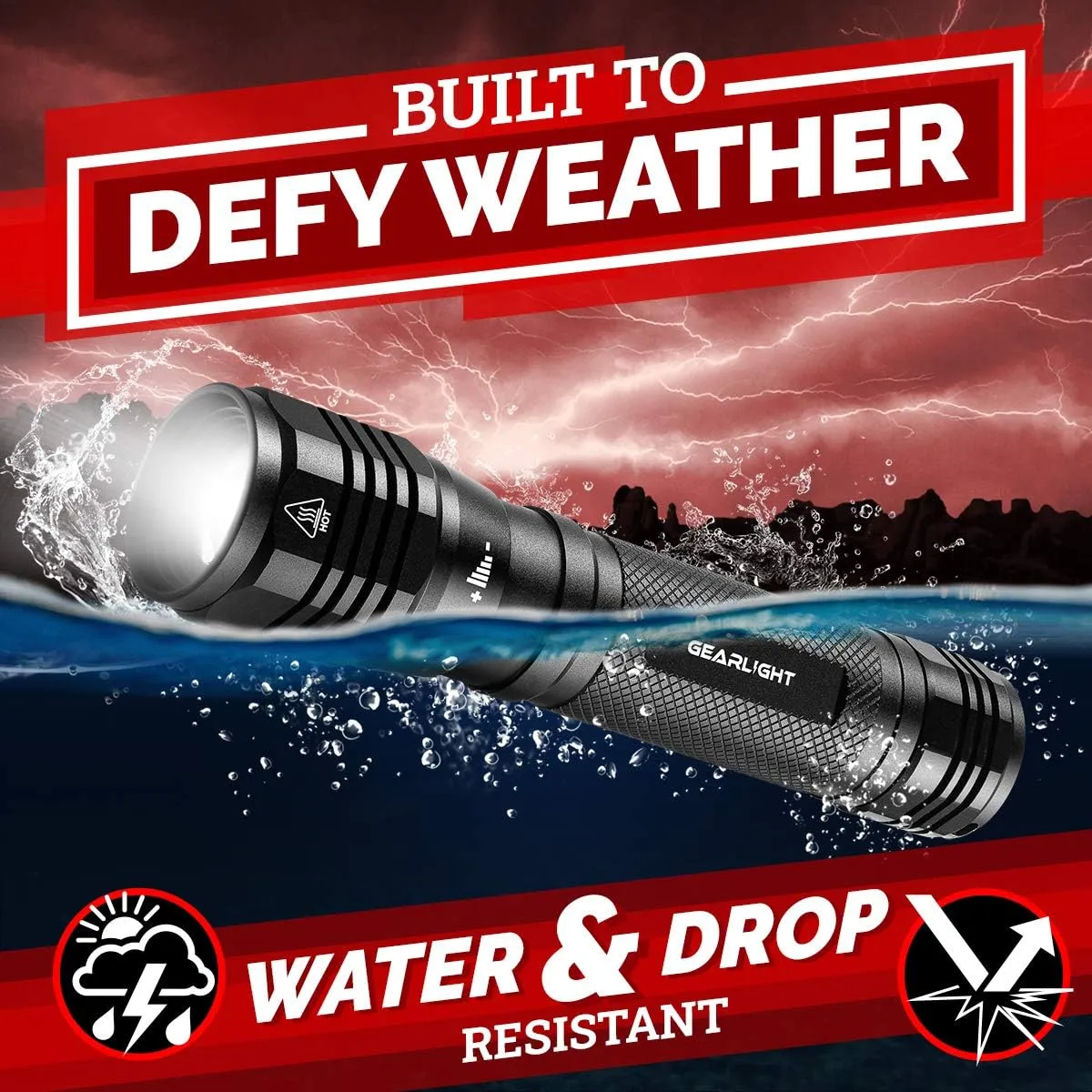 GearLight S2500 LED Flashlight - Extremely Bright, Powerful Tactical Flashlights with High Lumens for Camping, Emergency & Everyday Use