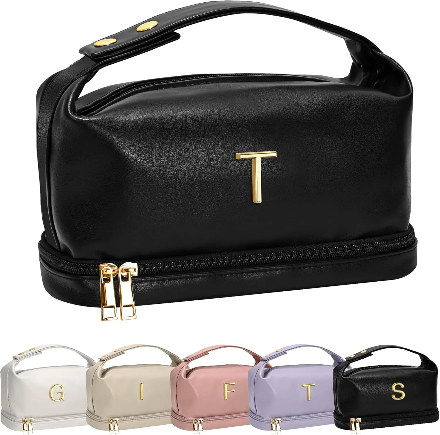 Graduation Gifts for Daughter-Cosmetic Bag with Handle, Waterproof Double Layer Makeup Bag, Makeup Bags, Travel Toiletry Bag with Makeup Brush Organizer Teen Girl gifts Trendy Stuff
