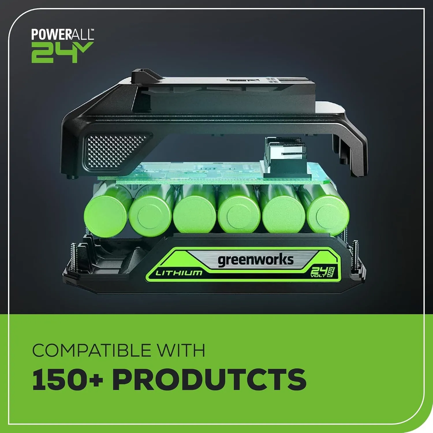 Greenworks 24V Brushless 1/2" Hammer Drill (530 in-lbs.) 2.0Ah Battery and Charger Included, DDG402