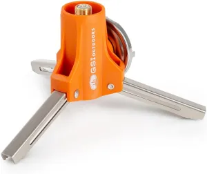 GSI Outdoors Butane-Isobutane Adapter with Folding Legs, Compact Stainless Steel, Nylon, Brass Design for Canister Stoves