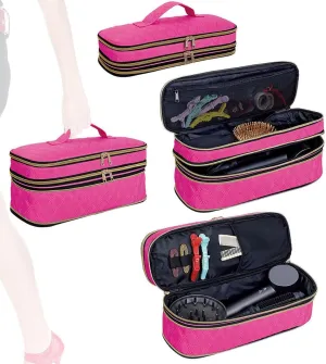 Hair Dryer Travel Carrying Case, Curling Iron Storage Bag, Slim Expandable Handheld Dual-Layer Travel Storage Bag for Dryer/Hair Tool Organizer/Style Organizer