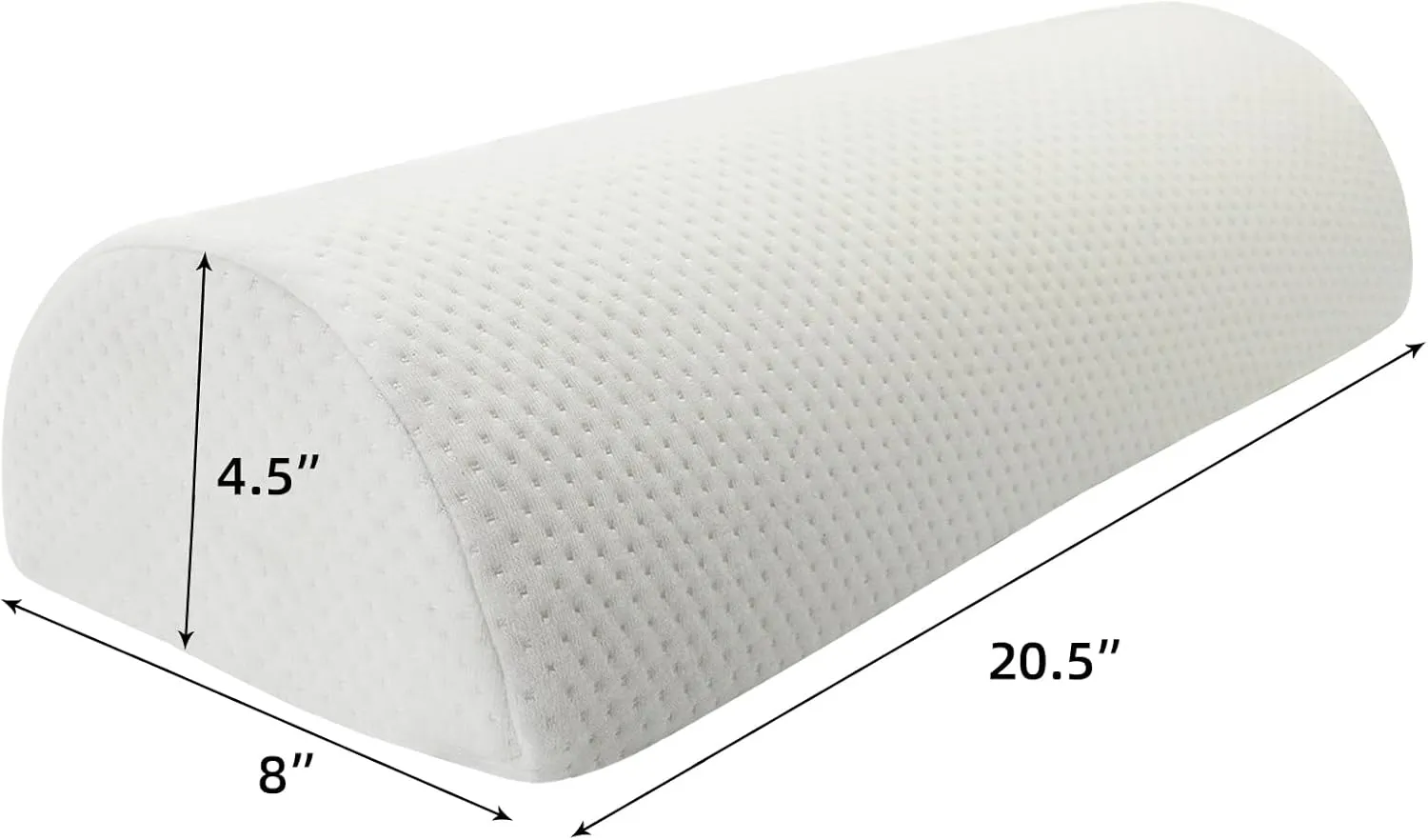 Half Moon Bolster Pillow - Perfect for Legs, Knees, Lower Back, Ankle and Head Support. Versatile Lumbar Support for Bed, Includes Memory Foam and Machine Washable Cover - L
