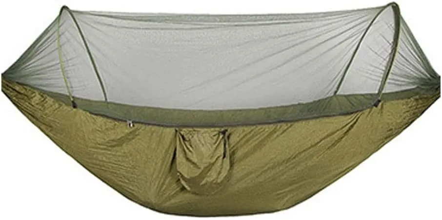 Hammock Camping Hammock with Mosquito Net - 2 Person Ultra-Lightweight Outdoor Travel Hammocks Outdoor Hammock (Color : Green 290 * 140cm) (Army Green 290 * 140cm)